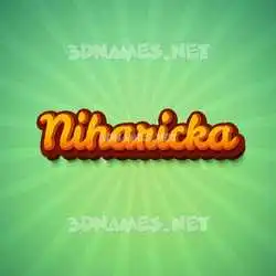 niharicka in Green Rays style - 3D name wallpaper