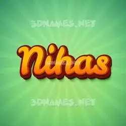 nihas in Green Rays style - 3D name wallpaper
