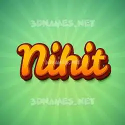 nihit in Green Rays style - 3D name wallpaper