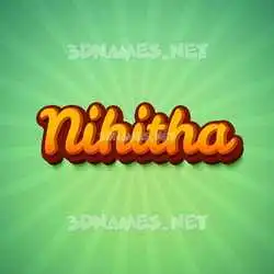 nihitha in Green Rays style - 3D name wallpaper