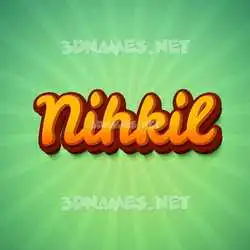 nihkil in Green Rays style - 3D name wallpaper