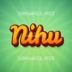 nihu in Green Rays style - 3D name wallpaper