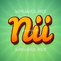 nii in Green Rays style - 3D name wallpaper