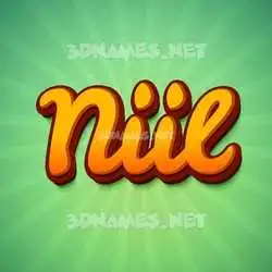 niil in Green Rays style - 3D name wallpaper