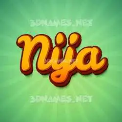 nija in Green Rays style - 3D name wallpaper