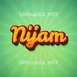 nijam in Green Rays style - 3D name wallpaper