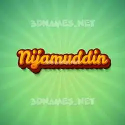 nijamuddin in Green Rays style - 3D name wallpaper