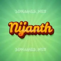 nijanth in Green Rays style - 3D name wallpaper