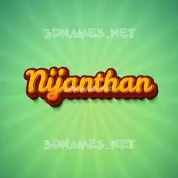 nijanthan in Green Rays style - 3D name wallpaper