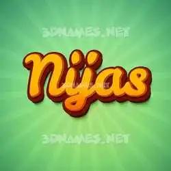 nijas in Green Rays style - 3D name wallpaper