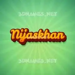 nijaskhan in Green Rays style - 3D name wallpaper