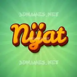 nijat in Green Rays style - 3D name wallpaper