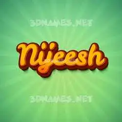 nijeesh in Green Rays style - 3D name wallpaper