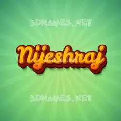 nijeshraj in Green Rays style - 3D name wallpaper