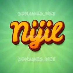 nijil in Green Rays style - 3D name wallpaper