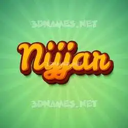 nijjar in Green Rays style - 3D name wallpaper