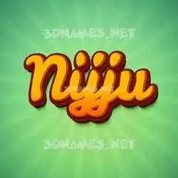nijju in Green Rays style - 3D name wallpaper