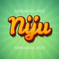 niju in Green Rays style - 3D name wallpaper