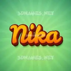 nika in Green Rays style - 3D name wallpaper