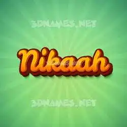 nikaah in Green Rays style - 3D name wallpaper