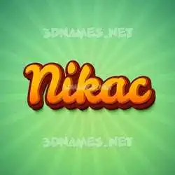 nikac in Green Rays style - 3D name wallpaper
