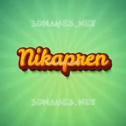 nikapren in Green Rays style - 3D name wallpaper