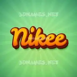 nikee in Green Rays style - 3D name wallpaper