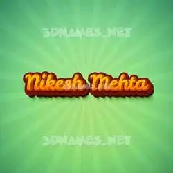 nikesh mehta in Green Rays style - 3D name wallpaper