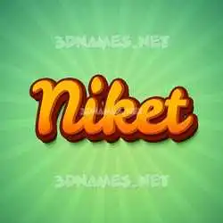 niket in Green Rays style - 3D name wallpaper