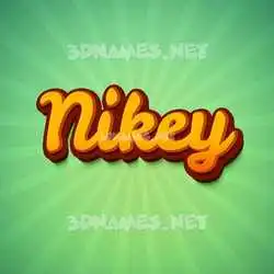 nikey in Green Rays style - 3D name wallpaper