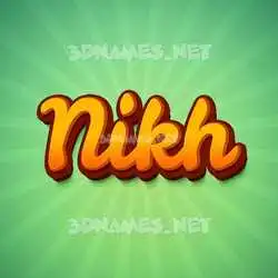 nikh in Green Rays style - 3D name wallpaper