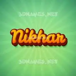 nikhar in Green Rays style - 3D name wallpaper