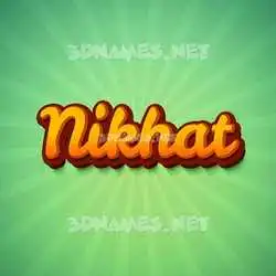 nikhat in Green Rays style - 3D name wallpaper