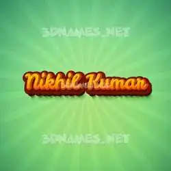 nikhil kumar in Green Rays style - 3D name wallpaper