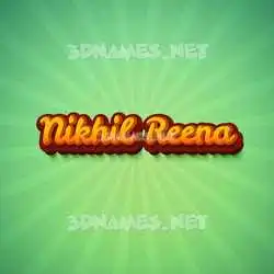nikhil reena in Green Rays style - 3D name wallpaper
