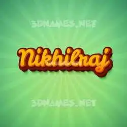 nikhilraj in Green Rays style - 3D name wallpaper