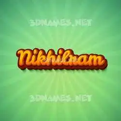 nikhilram in Green Rays style - 3D name wallpaper