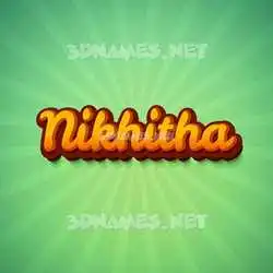 nikhitha in Green Rays style - 3D name wallpaper