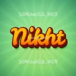 nikht in Green Rays style - 3D name wallpaper