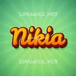 nikia in Green Rays style - 3D name wallpaper