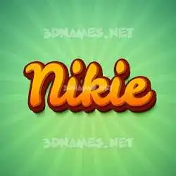 nikie in Green Rays style - 3D name wallpaper