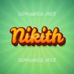 nikith in Green Rays style - 3D name wallpaper