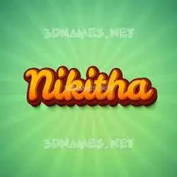 nikitha in Green Rays style - 3D name wallpaper