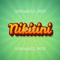 nikitini in Green Rays style - 3D name wallpaper