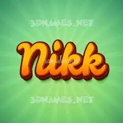 nikk in Green Rays style - 3D name wallpaper