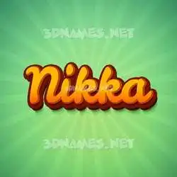 nikka in Green Rays style - 3D name wallpaper