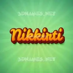 nikkirti in Green Rays style - 3D name wallpaper