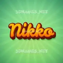 nikko in Green Rays style - 3D name wallpaper
