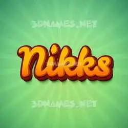 nikks in Green Rays style - 3D name wallpaper