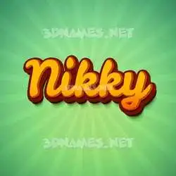 nikky in Green Rays style - 3D name wallpaper